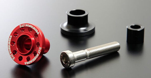 Rear Stand Bracket Set High Line M8 for Z900RS-CAFÉ (Red) Spacer D17*L12 Yoshimura Japan. 584-269-1001